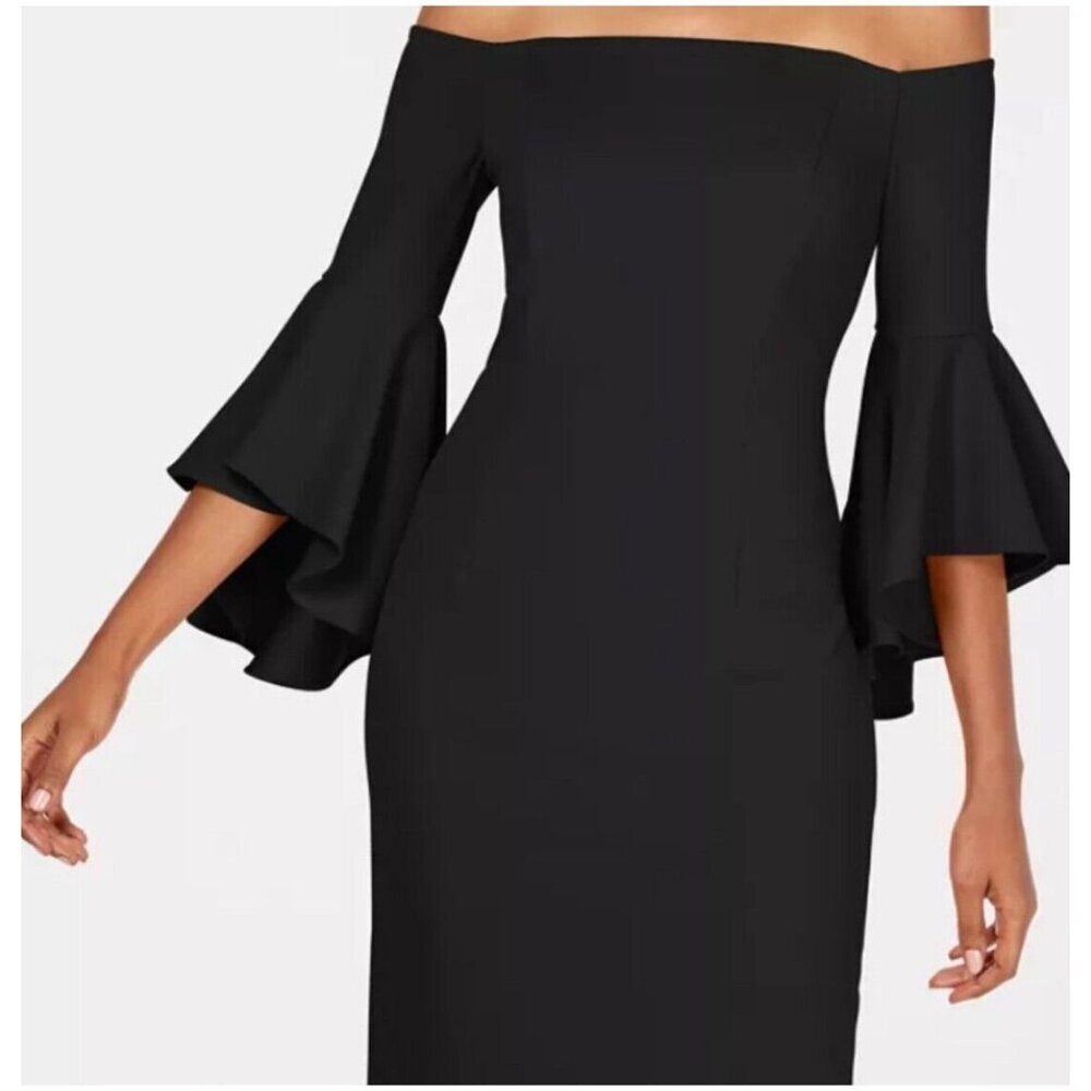 Calvin Klein Dress Women 12 Black Strapless Lined Bodice Boning Evening Cocktail